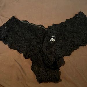 Black lacy booty shorts by Frederick’s of Hollywood